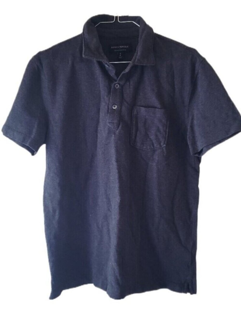 Banana Republic Wicking Pique Dark Gray Pocketed Polo